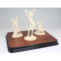 set sculpturi Art Deco " African Revival ".fildes natural. cca 1930